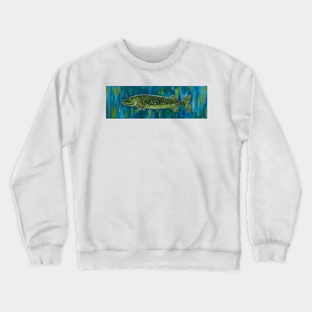 Pike fish Crewneck Sweatshirt by Karroart